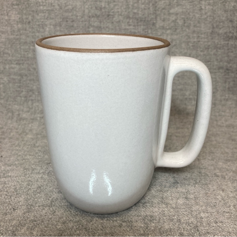 Heath Ceramics Rim Line Large Mug Opaque White Brown Coffee Tea Mug Cup #5 EUC